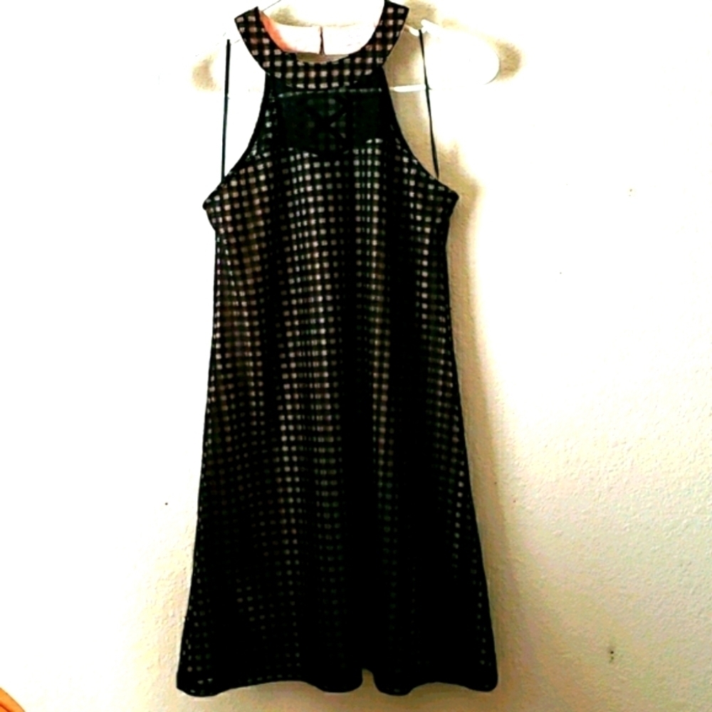Candie’s Black & Pink Halter Dress w/Back Detail Size XS